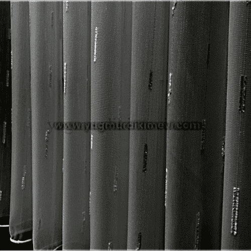 Şerit Detaylı Düz Beyaz Tül Perde