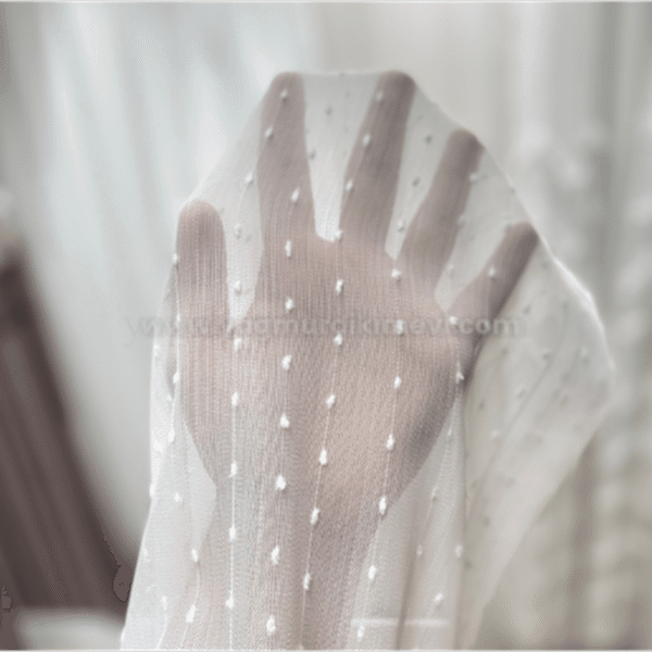 İnci detaylı simsiz tül perde – sade, modern ve ışık geçirgen zarif perde modeli