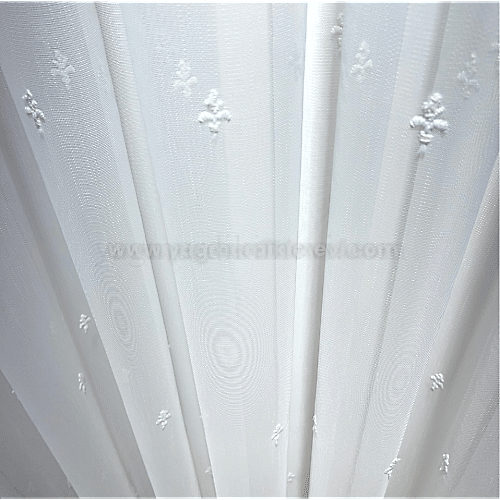  Dolgun Çiçek Desenli Güpürlü Tül Perde