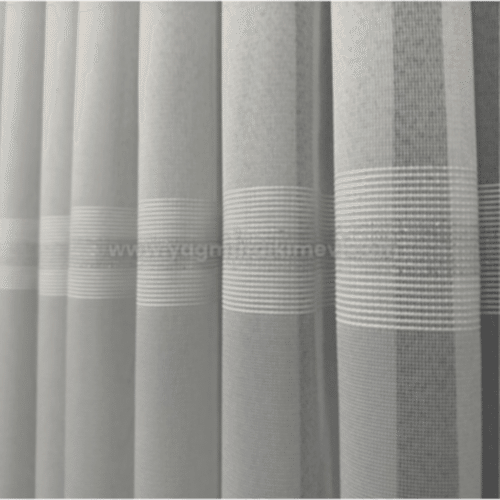 Anotella Desen Simli Şeritli Lüks Armür Tül Perde