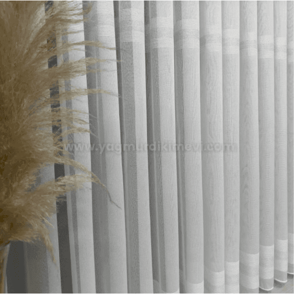 Anotella desenli simli armür tül perde – bantlı, tok duruşlu lüks tül perde modeli