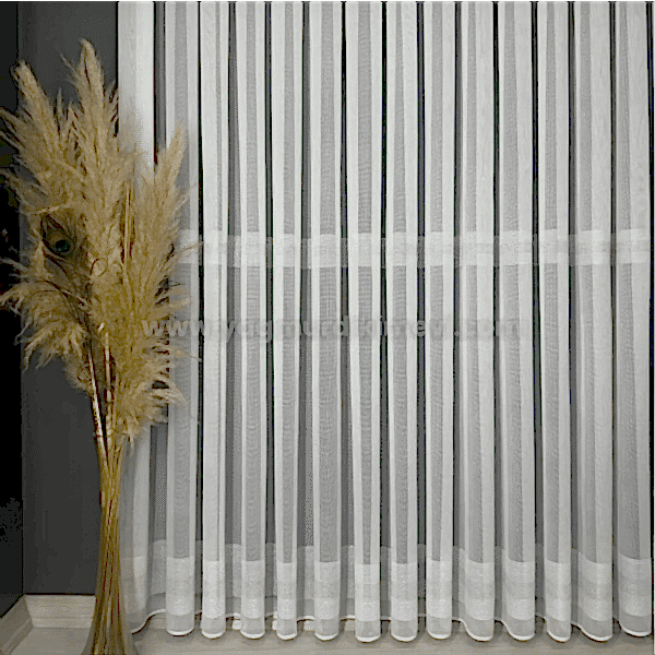 Anotella desenli simli armür tül perde – bantlı, tok duruşlu lüks tül perde modeli