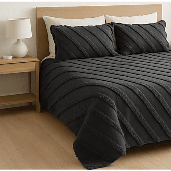 püsküllü yatak örtüsü seti – 3 parçalı %100 pamuk