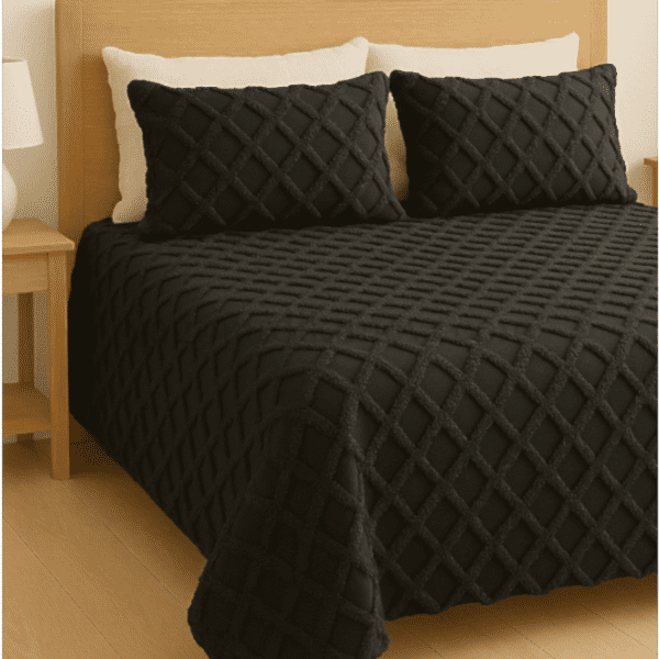 püsküllü yatak örtüsü seti – 3 parçalı %100 pamuk