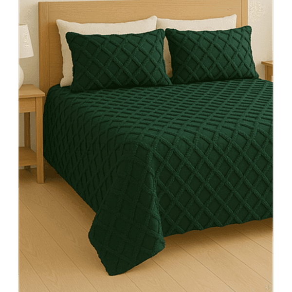 püsküllü yatak örtüsü seti – 3 parçalı %100 pamuk