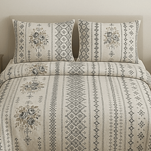 Deva Çiçekli Pamuklu Nevresim Takımı