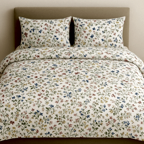 Tetra Çiçekli Pamuklu Nevresim Takımı