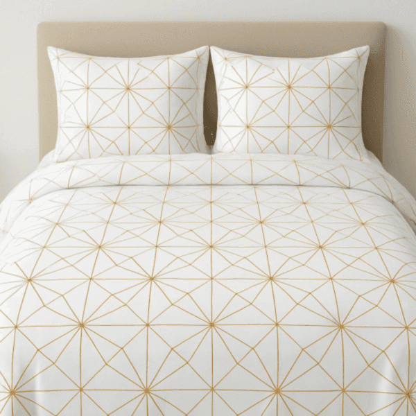 Optik modern pamuk nevresim takımı açık kahverengi desenli - Yağmur Dikim Evi