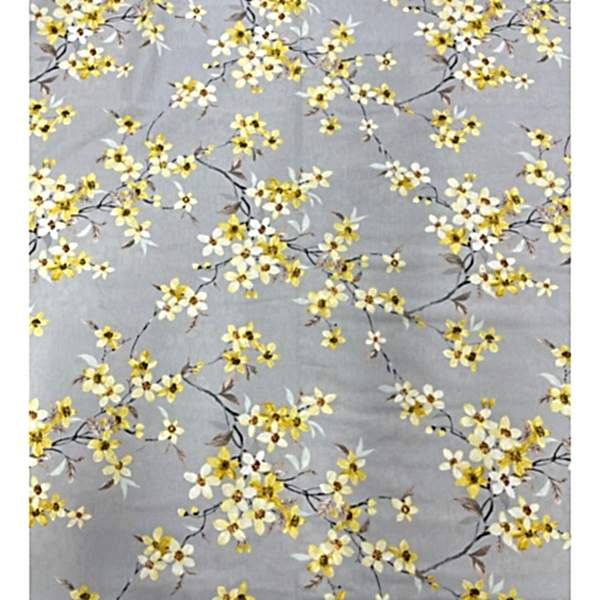 Mira çiçekli pamuk nevresim takımı sarı desenli - Yağmur Dikim Evi