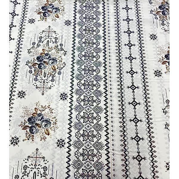 Deva çiçekli pamuk nevresim takımı gri desenli - Yağmur Dikim Evi