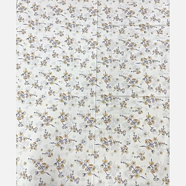 Alya çiçekli pamuk nevresim takımı sarı mavi desenli - Yağmur Dikim Evi