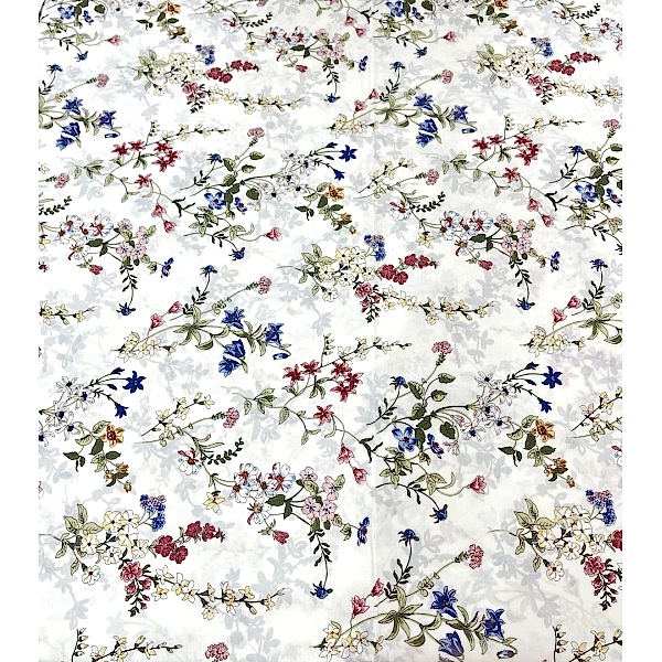 Tetra çiçekli pamuk nevresim takımı sarı mavi kırmızı desenli - Yağmur Dikim Evi