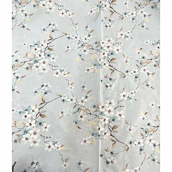 Ares çiçekli pamuk nevresim takımı gri mavi desenli - Yağmur Dikim Evi