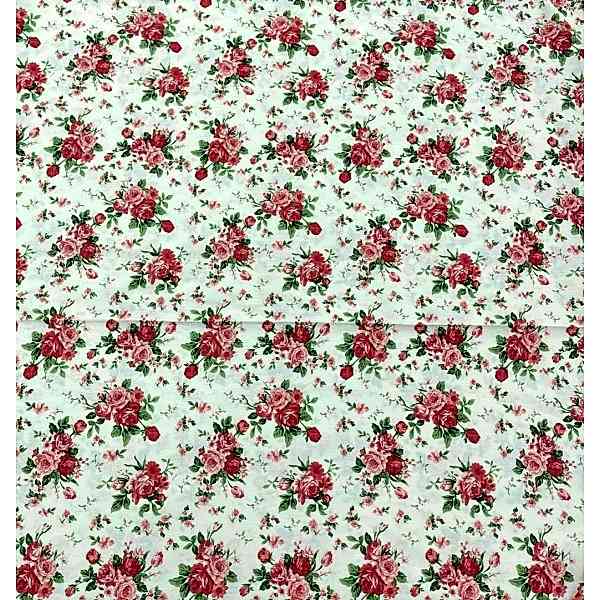 Serin çiçekli pamuk nevresim takımı kırmızı desenli - Yağmur Dikim Evi